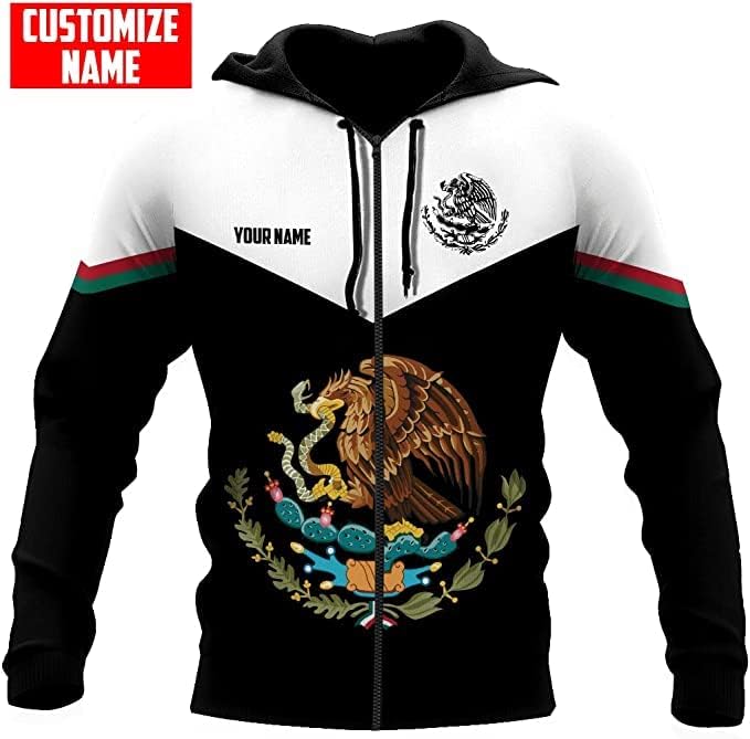 Personalized Name Mexican Hoodie 3D, Customized Mexican Hoodies for Men, Unisex Mexico Hoodie 3D, Mexico Hoodies for Men, Mexico Flag Gift for Women, T Shirt, Zip Up Hoodie, Sweatshirt HDM95
