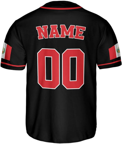 Podagree Personalized Peru Baseball Jersey, Peruvian Proud Flag Jersey Shirt Peru Coat of Arms Peruvian Gift for Men Women