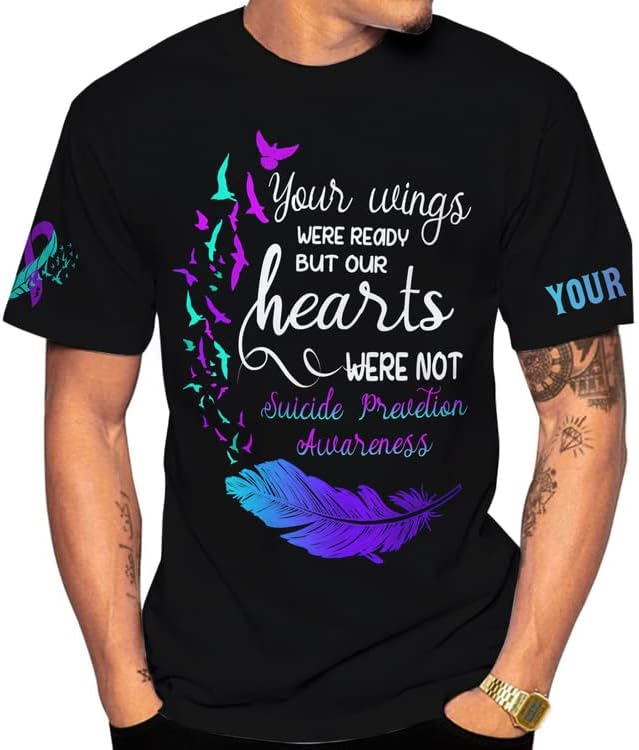Personalized Name Suicide Awareness Shirt, Customized 3D Suicide Prevention Awareness Tshirt, Mental Health Awareness T shirts, Mental Health Clothing, Semicolon Shirt, Life Matters Shirts RD05