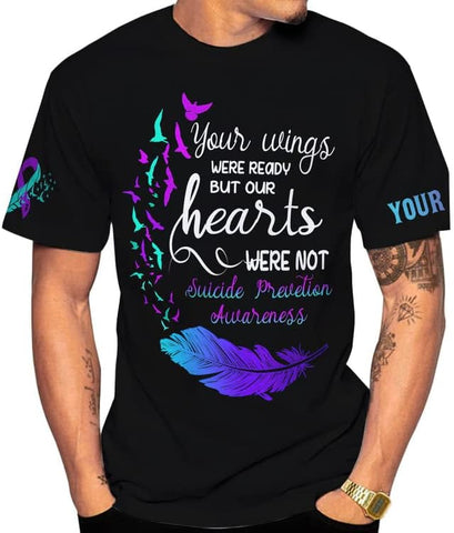 Personalized Name Suicide Awareness Shirt, Customized 3D Suicide Prevention Awareness Tshirt, Mental Health Awareness T shirts, Mental Health Clothing, Semicolon Shirt, Life Matters Shirts RD05
