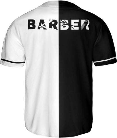 Custom Barber Shop Baseball Jersey Personalized Name Barber Shirt 3D for Men Women Hairdresser Shop Gift Scissors Pole Shirts