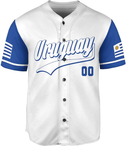 Leprints Personalized Uruguay Jersey, Uruguay Soccer Shirt Baseball Uruguay Flag Jersey for Men Women Country Shirts
