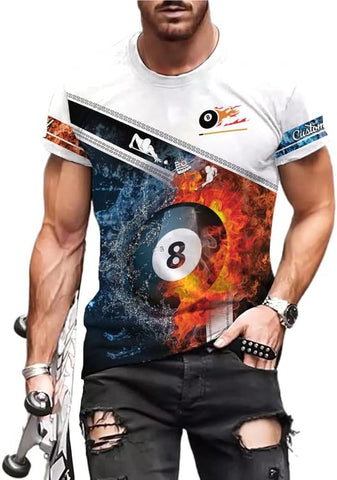 AOVL Personalized Billiard Shirts 3D Billiard Shirt Custom Billiard Flag Shirt Men's Pool Billiards Shirt 8 Ball Men Women