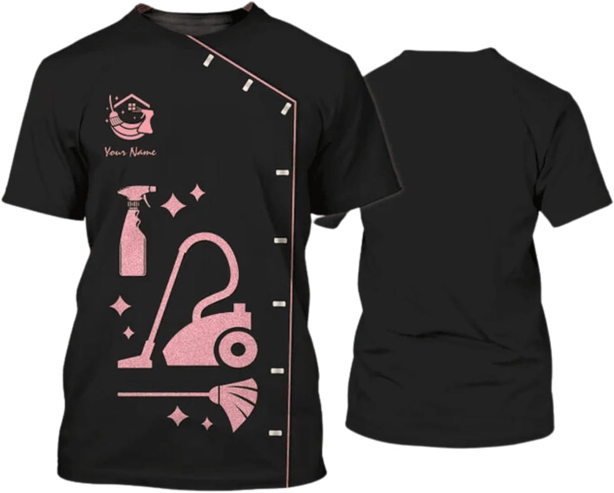 MAPrints Personalized Name Housekeeping Shirt 3D All Over Print, Cleaning Service Tshirt, Gifts for Housekeeper Men and Women