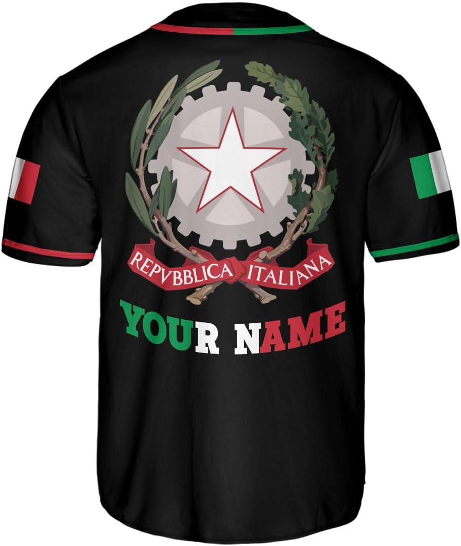 Custom Italia Baseball Jersey Sport Shirt Italian Jersey Italia Pride Flag Jersey Italia Baseball Jersey Style Vintage Shirt