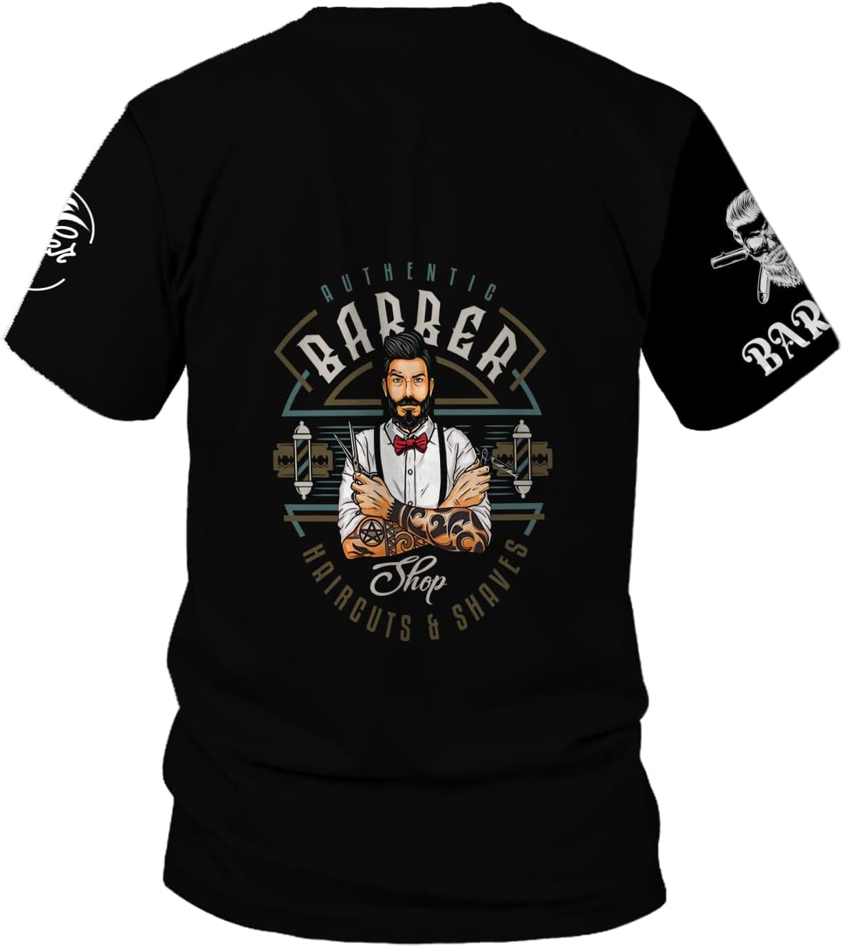 Personalized Barber Shop Shirt 3D Barber Shirts Hairdresser Haircutting Hairstylist Custom Salon Barber Tshirt Pole Scissors