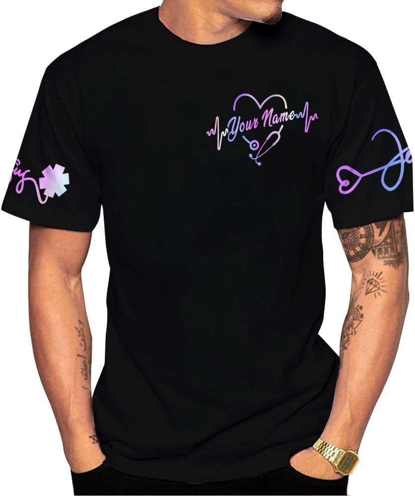 Custom Er Nurse Shirts for Women Future Nurse Shirt 3D Nursing Shirts for Nurses Emergency Nurse Shirt CNA Shirts CNA Shirt