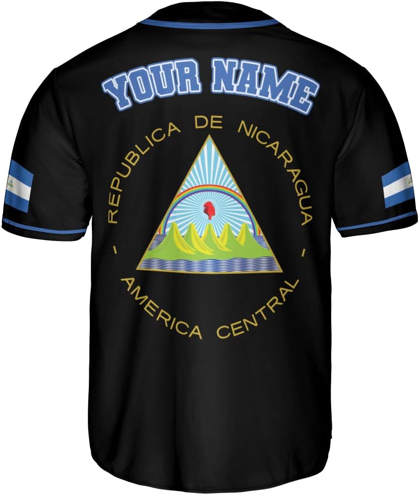 Personalized Nicaragua Baseball Jersey, Custom Nicaragua Baseball Jersey for Men & Women, Nicaraguan Camisas Shirt