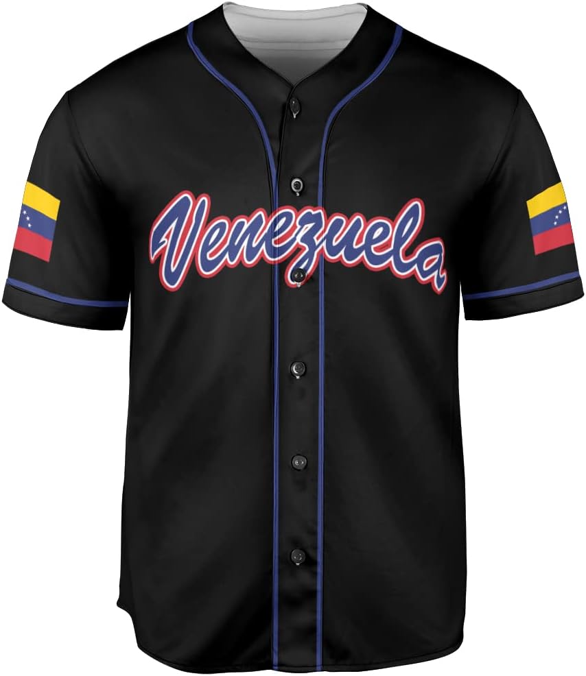 Personalized Name Venezuela Baseball Jersey Shirt, Venezuela Jersey for Men and Women Baseball Jersey Shirt Unisex S-5XL
