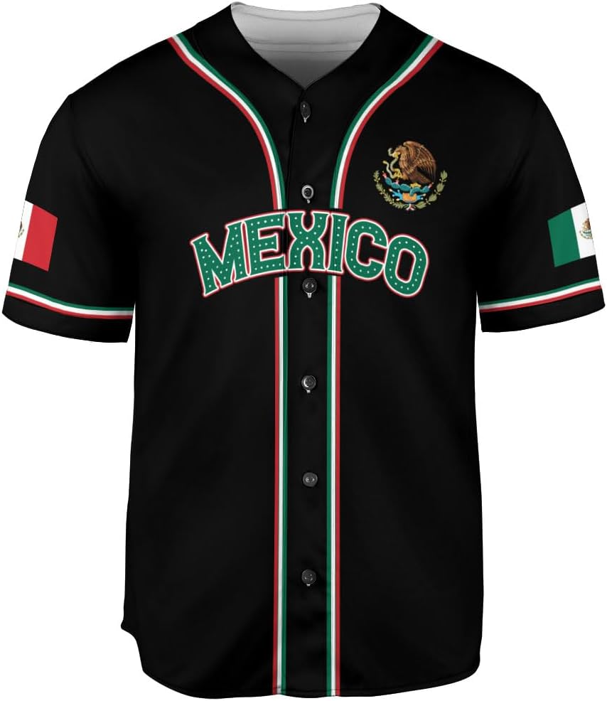 Mostprints Personalized Mexico Baseball Jerseys Mexican Eagle & Flag Shirt for Teams, Mexico Shirts for Men & Women Size S-5XL1