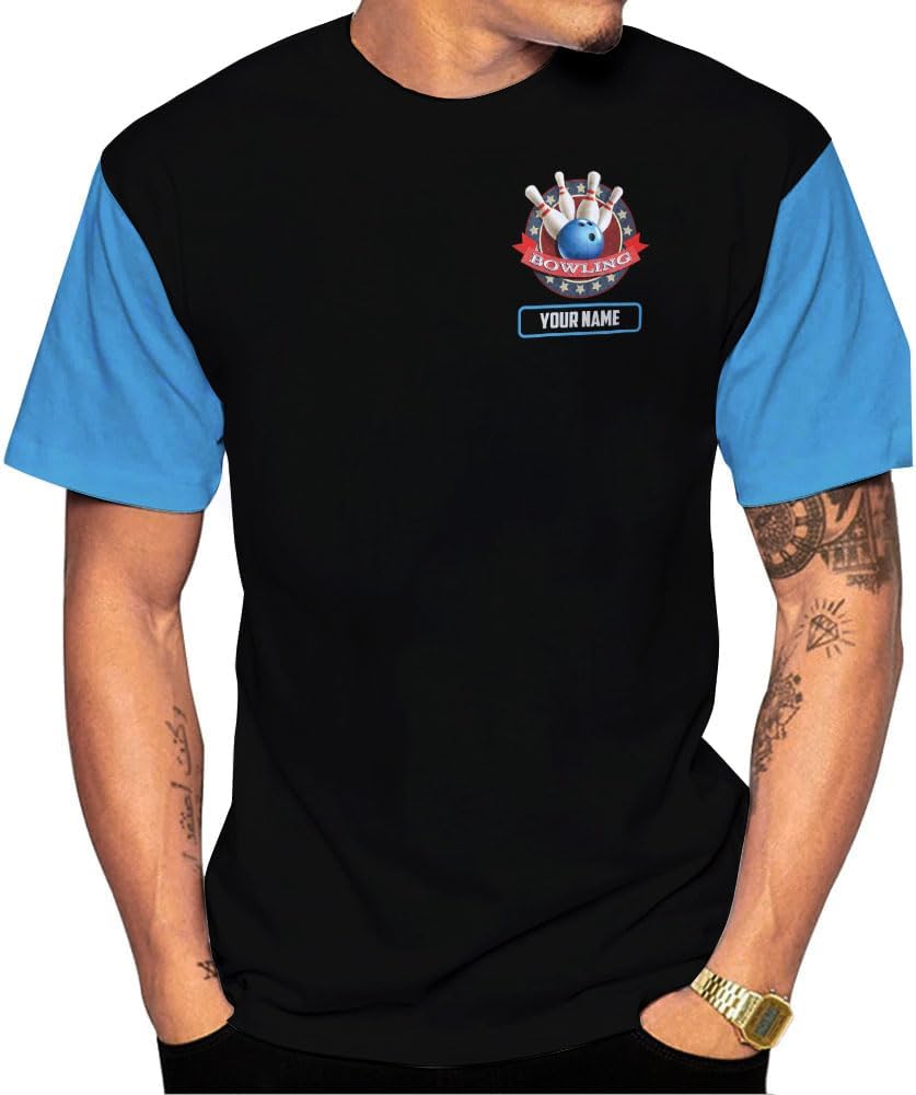 Rivelus Personalized Name Bowling Shirts for Men and Women 3D, Bowling Shirts for Team Bowling, Bowling Shirts Gift