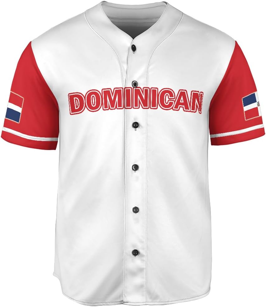 Podagree Personalized Dominican Republic Baseball Jersey Shirt,Team Name Republic Dominicana Baseball Jersey for Men,Women