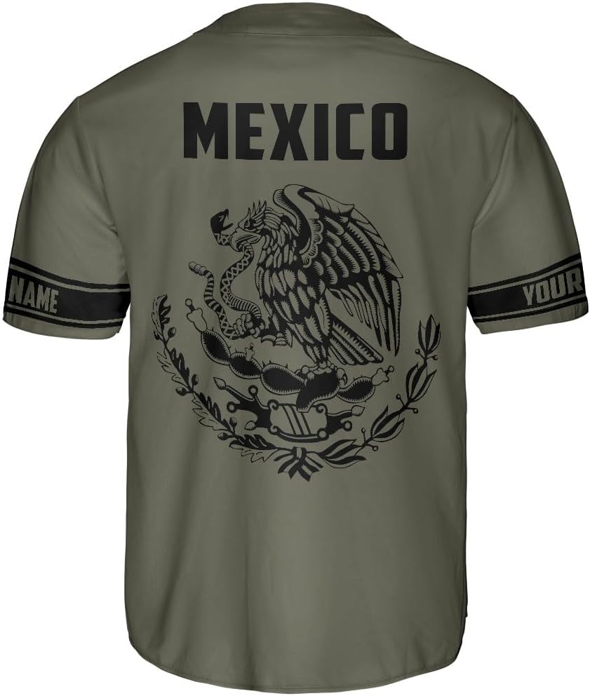 RoyalBro Personalized Mexico Baseball Jersey, Mexican Jersey for Men & Women, Mexican Flag Jersey, Mexico Shirt Camisa