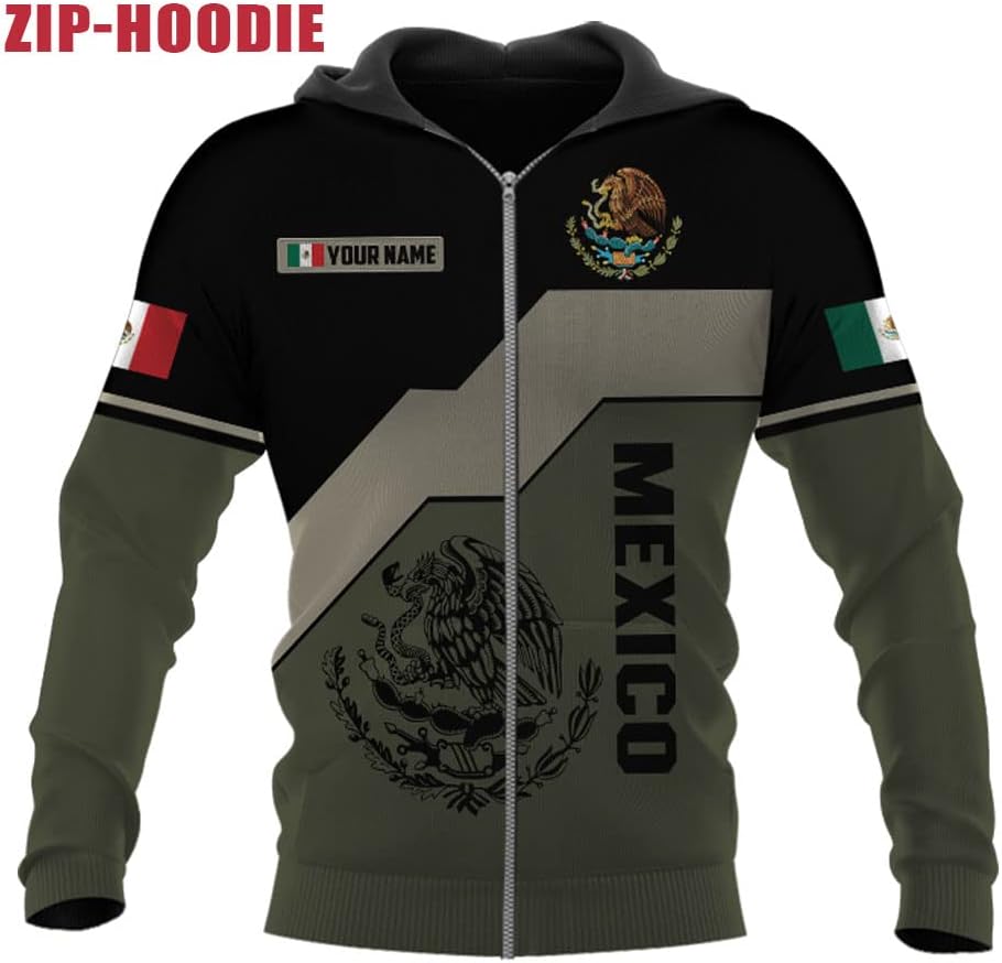 Personalized Name Aztec Army US Camo Mexican Mexico Hoodie, Hoodies Mexico Flag for Men Sudadera De Mexico Hombre Unisex Hoodie, T Shirt, Zip Up Hoodie, Sweatshirt For Men Women HD969