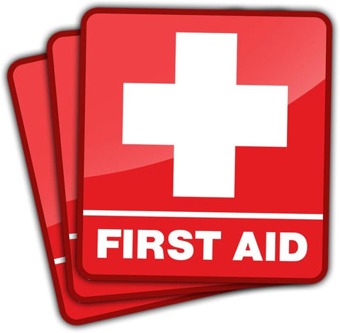 (3pcs) First Aid Sticker, First Aid Stickers for First Aid Box, Medical Stickers, First Aid Kit Sticker, Vet Med - Vinyl Stickers Waterproof for Water Bottles Laptop Phone Car Window Helmet 3 Inches
