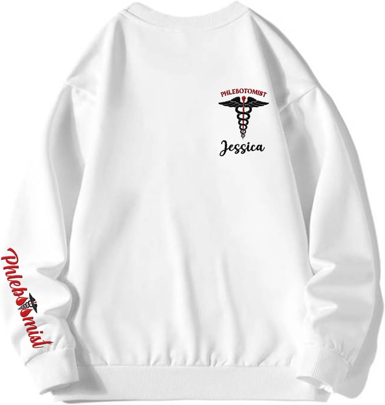 Custom Phlebotomy Technician Embroidered Sweatshirts, Phlebotomy Tech Hoodie, Phlebotomy T-shirts Gift For New Phlebotomist
