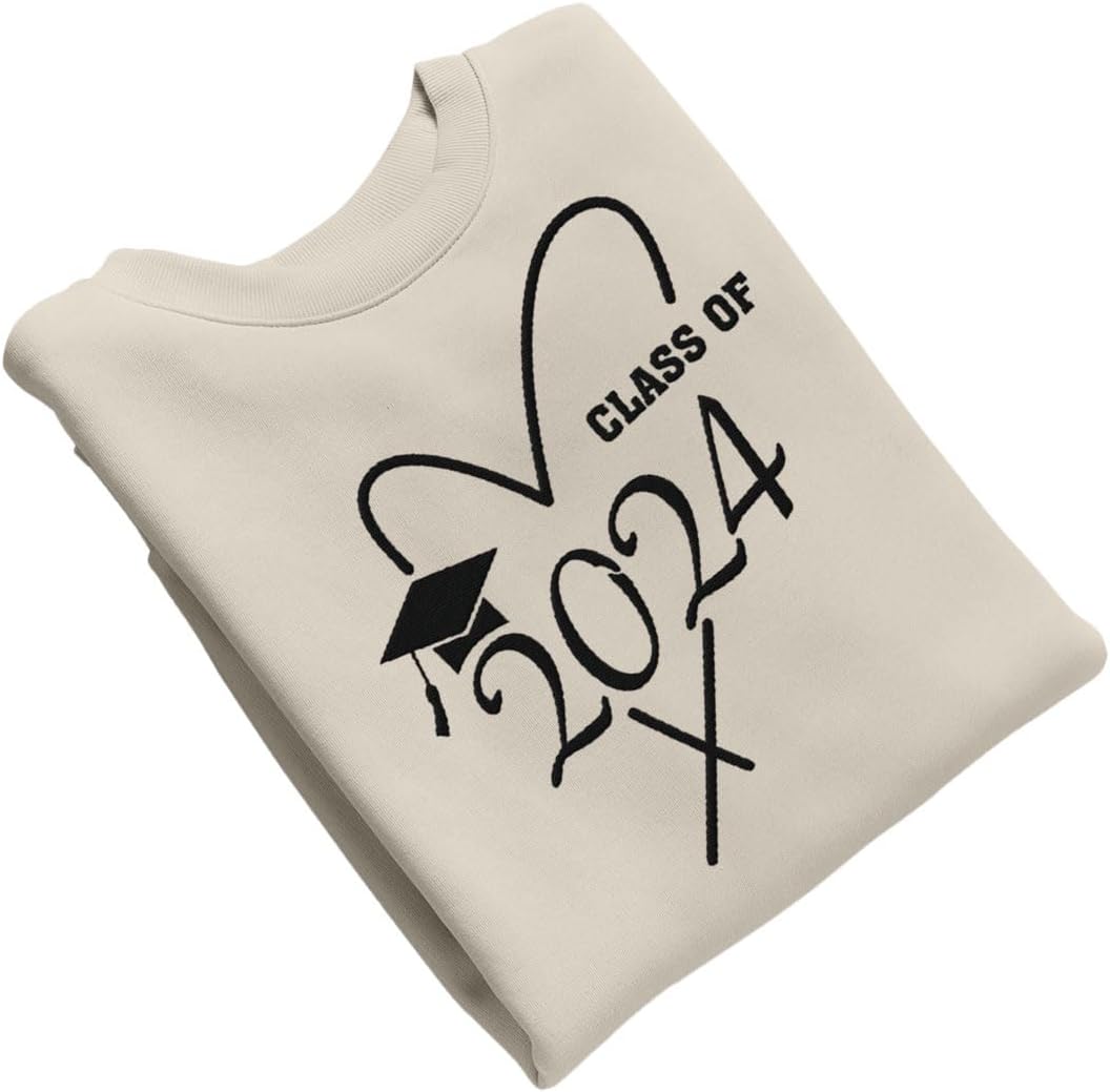 MAPrints Personalized Senior 2024 Embroidered Sweatshirt, Graduation 2024 Class Of 2024 Senior Class Of 2024 Graduation Shirt