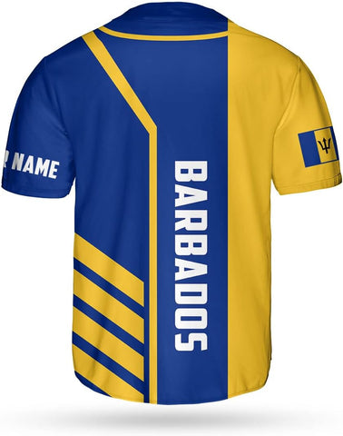 Podagree Personalized Barbados Baseball Jersey Shirt, Bajan Flag Jersey, Barbados Jersey for Men and Women Jersey Bajan