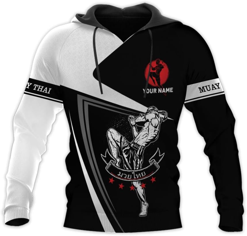 MAPrints Personalized Name Boxing Hoodies, Muay Thai Pride Sweatshirt