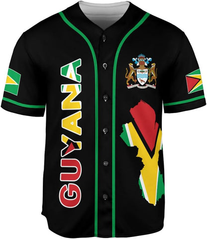 Custom Guyana Baseball Jersey Shirts Guyanese Guyana Flag Jersey Guyanese Flag Jerseys Guyana Guyanese Pride Gift Men Women