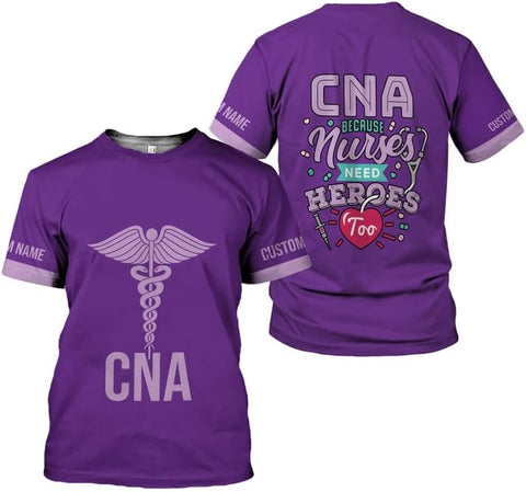 Generic Personalized Nurse Shirt, RN, CNA, Unisex-Adults, Short Sleeve, T-Shirt, 3D All-Over Print, Bl4, 5X-Large
