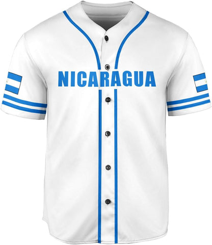 Podagree Personalized Nicaragua Baseball Jersey Shirt Name Nicaraguan Baseball Jersey for Men & Women Nicaraguan Camisas