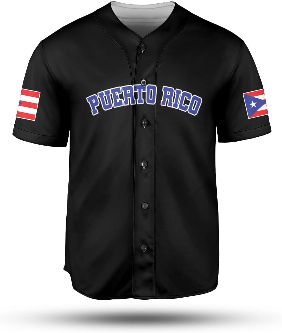 Personalized Puerto Rico Baseball Shirt,Customized Team Name Puerto Rican Baseball Jersey for Men,Women S-5XL