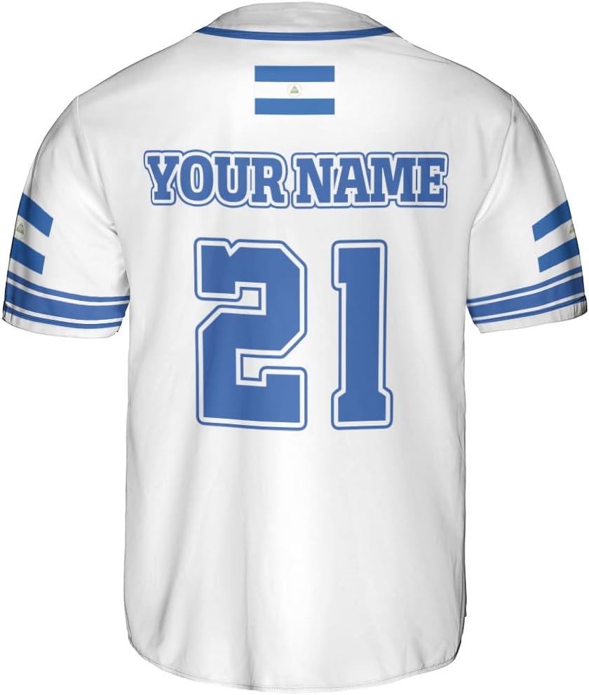 Personalized Nicaragua Baseball Jersey, Custom Nicaragua Baseball Jersey for Men & Women, Nicaraguan Camisas Shirt