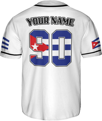 Podagree Personalized Cuba Baseball Shirt, Cuban Flag Jersey for Men and Women