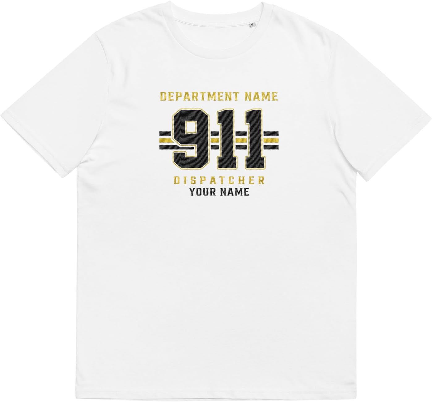 Personalized 911 Dispatcher Apparel, Thin Gold Line Embroidered Sweatshirt, Emergency 911 Hoodie Gift Dispatch Nurse Shirt