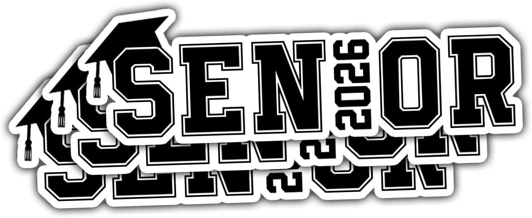 3 Pcs Senior 2026 Stickers, Senior Stickers, Senior Car Decorations Class of 2026, Senior Year 2026 - Vinyl Stickers for Laptop Water Bottle Phone Car Helmet 3 Inches (Senior 2, 3 inches)