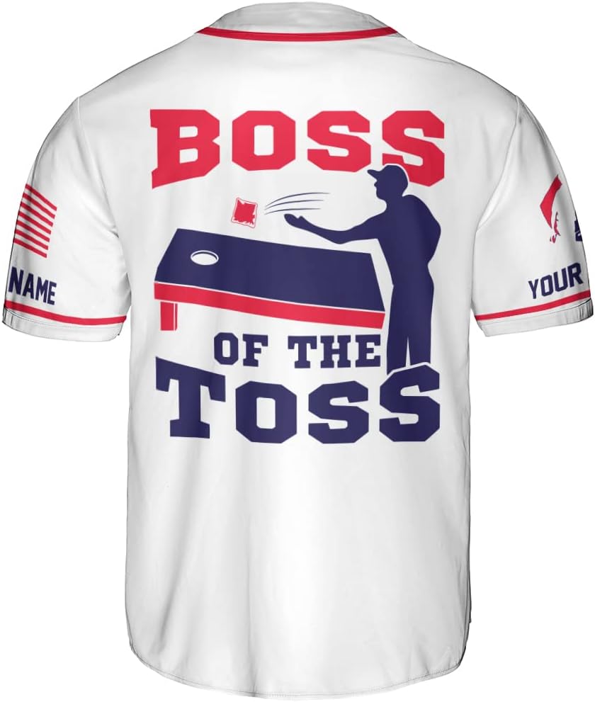 Royal Fight Personalized Cornhole Baseball Jersey Cornhole Toss Like A Boss Baseball Shirts Funny Cornhole Jerseys Men Women
