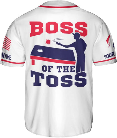 Royal Fight Personalized Cornhole Baseball Jersey Cornhole Toss Like A Boss Baseball Shirts Funny Cornhole Jerseys Men Women