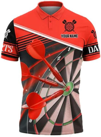 Personalized Name Dart 3D Polo Shirt, Dart Shirts, Mens Dart Shirts, Funny Dart Tshirts, Dart Team Shirts Gifts (Dart 1)