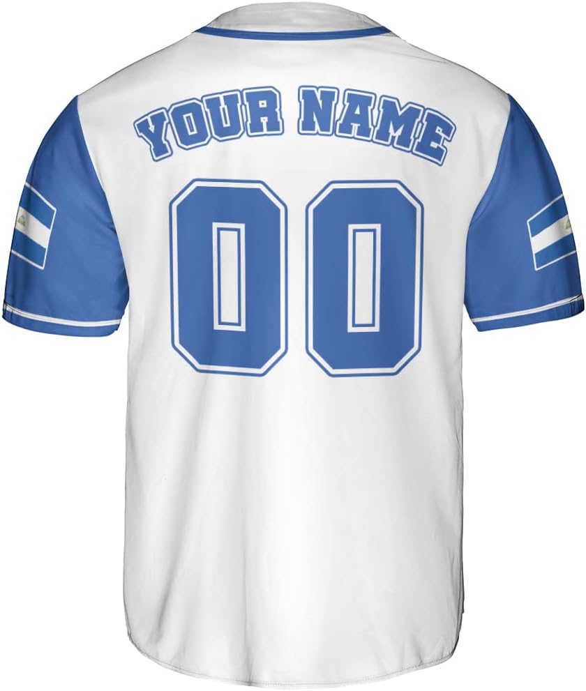Personalized Nicaragua Baseball Jersey, Custom Nicaragua Baseball Jersey for Men & Women, Nicaraguan Camisas Shirt