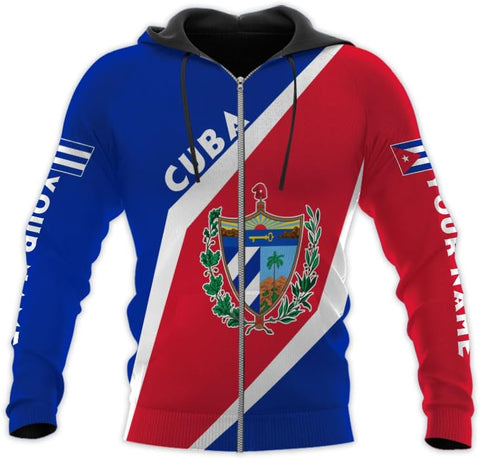 Ligthuy Personalized Name Cuba Shirt 3D, Cuban Tshirts for Men and Women, Cuba Flag Shirt, Sweatshirt, Hoodies, Zip Hoodies
