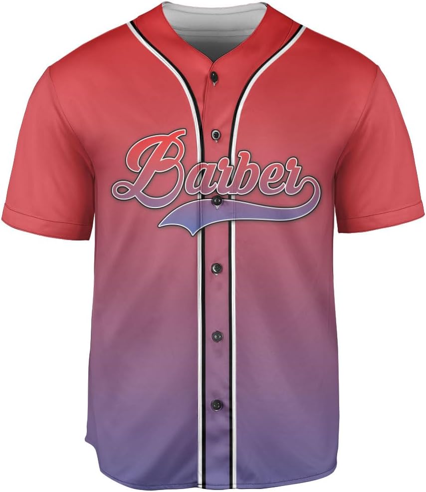 Personalized Barber Shop Baseball Jersey, Hairdresser Jersey, Barber Tools Hat
