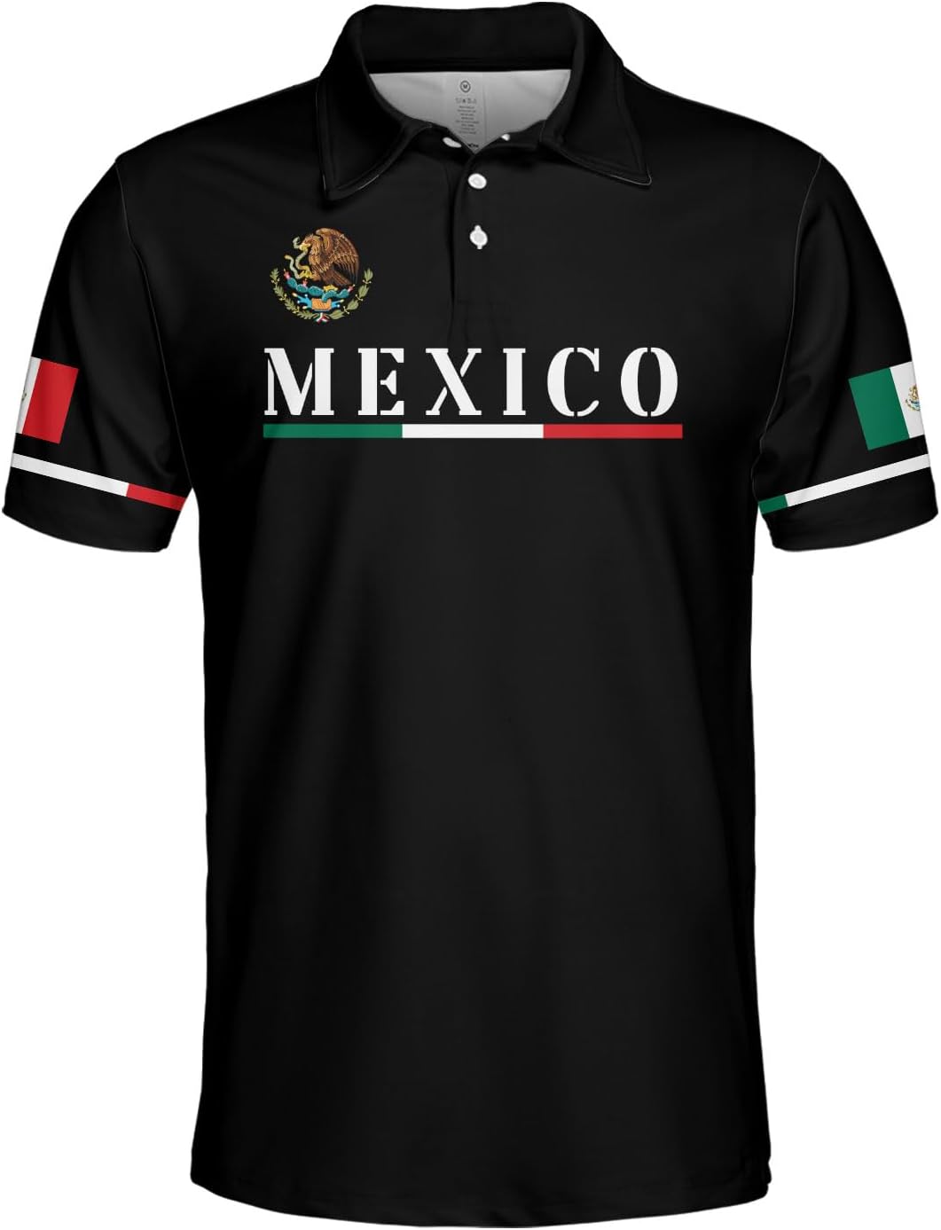 Royal Fight Personalized Mexico Polo Shirt 3D Mexico Shirts for Men Mexican Flag Gifts Unisex 3D Mexico Coat of Arms Polo