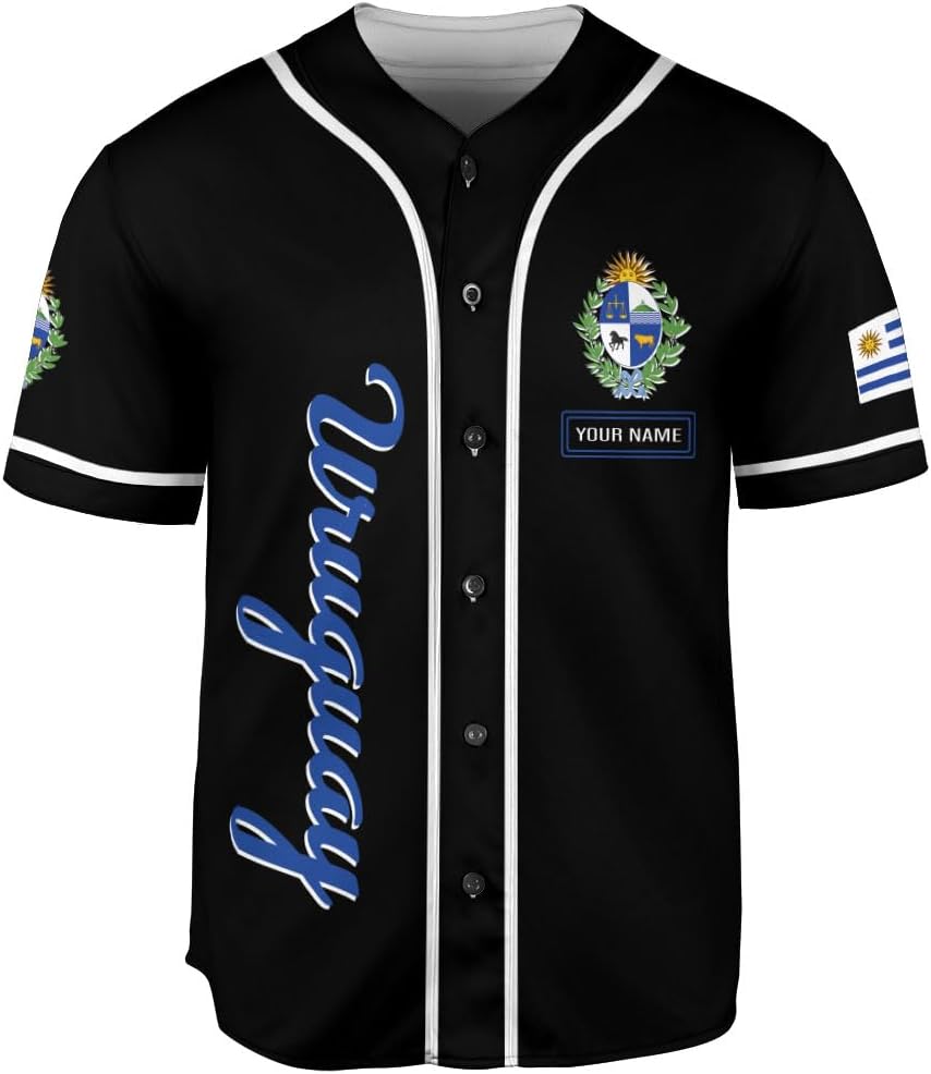 Leprints Personalized Uruguay Jersey, Uruguay Soccer Shirt Baseball Uruguay Flag Jersey for Men Women Country Shirts