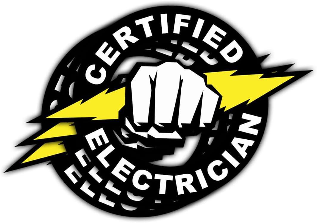 3 Pcs Certified Electrician Sticker, Electrician Pride Sticker, Power Line Worker Gift Electrician Job Stickers 3 Inches Gift for Water Bottle Laptop Phone Helmet Kindles Tumbler