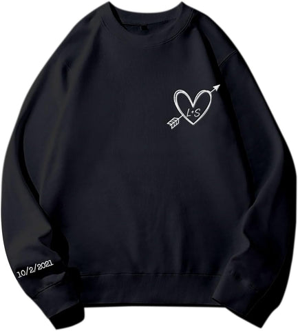 Custom Embroidered Roman Numeral Sweatshirt, Matching Sweatshirts for Couples, Couples Sweatshirt Valentine's Gift (Cotton, SS21)