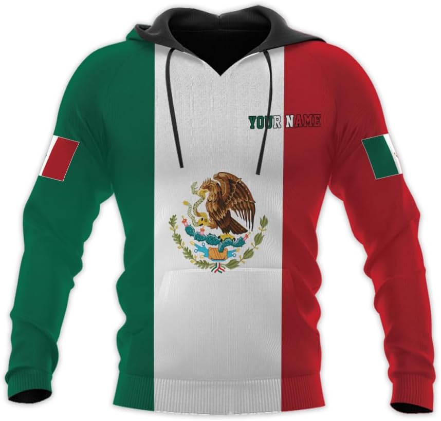 Personalized Mexican Shirts for Men 3D Customized Mexico Shirts for Men Mexico Shirts for Women Mexico Flag Shirt (RD45)
