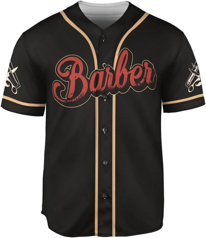 Custom Barber Shop Baseball Jersey Personalized Name Barber Shirt 3D for Men Women Hairdresser Shop Gift Scissors Pole Shirts