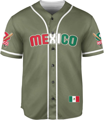 RoyalBro Personalized Mexico Baseball Jersey, Mexican Jersey for Men & Women, Mexican Flag Jersey, Mexico Shirt Camisas