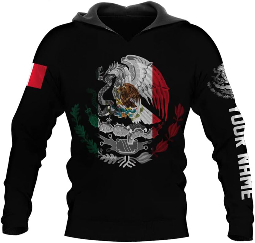 Personalized Name Eagle Mexico 3D Mexiccan Sudadera De Mexico Hombre Unisex Hoodie, T Shirt, Zip Up Hoodie, Sweatshirt For Men Women AD71 Multicolor