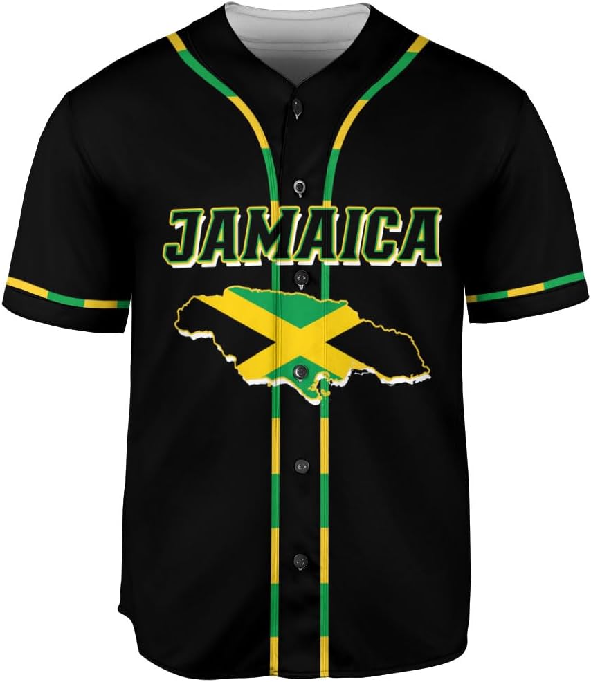 Personalized Jamaica Baseball Jersey Shirt, Custom Team Name Jamaican Baseball Jersey for Men and Women, Jamaica Country