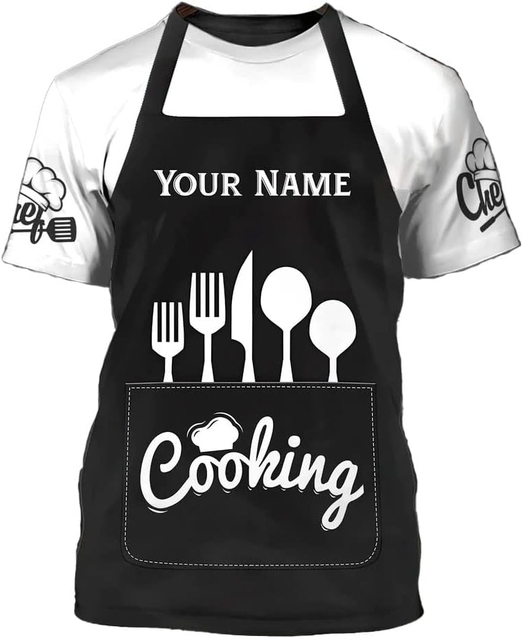 Personalized Chef Shirt Master Chef 3D Shirts Chef Gifts Custom Name Chefs Shirt for Men and Women, TShirt Chef Utility Shirt