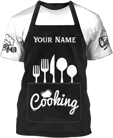 Personalized Chef Shirt Master Chef 3D Shirts Chef Gifts Custom Name Chefs Shirt for Men and Women, TShirt Chef Utility Shirt