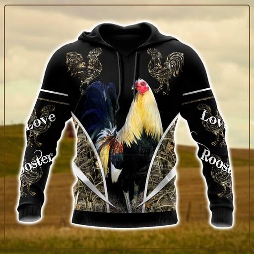 Rooster 3D Unisex Hoodie, T Shirt, Zip Up Hoodie, Sweatshirt for Men AD1247 Multicolor