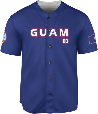 Leprints Personalized Guam Baseball Jersey Shirt, Guahan Flag Jersey, Guam Islander Pride Jersey for Men and Women